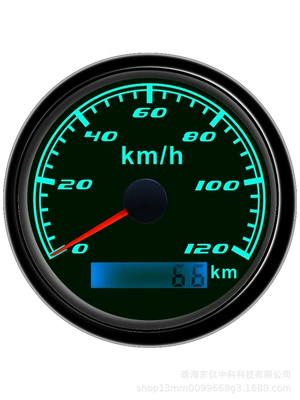 automobile instrument – 85mm speedometer motorcycle equipped - 0-120km-black-plate-black-cover
