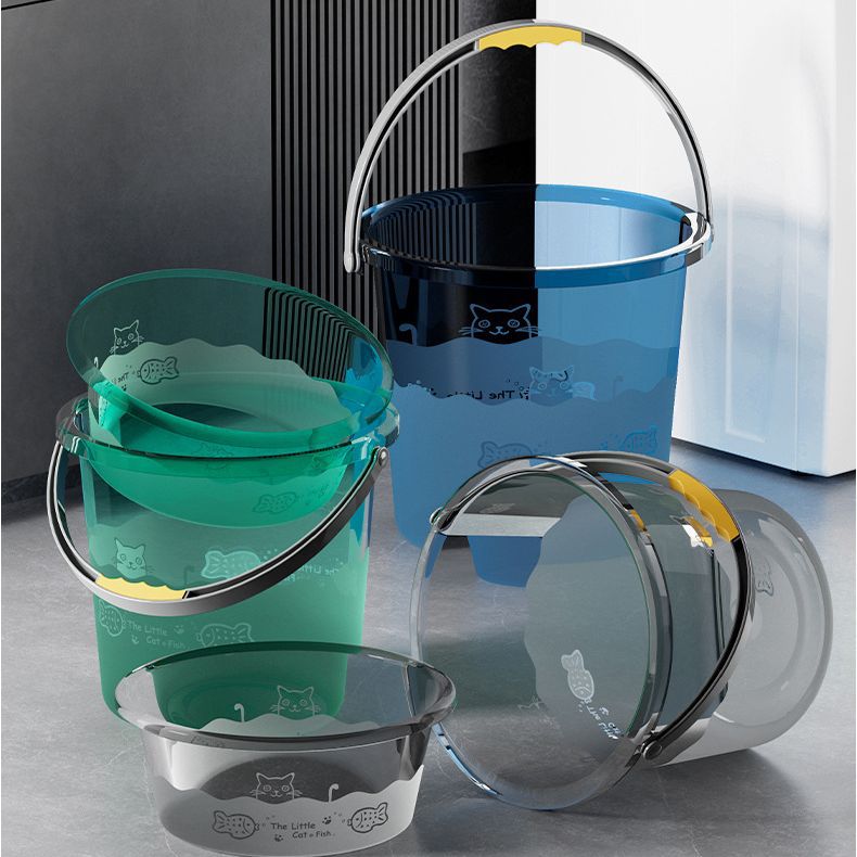 plastic bucket household large capacity water storage tank student dormitory dolly tub hand bucket bathroom transparent bucket wholesale