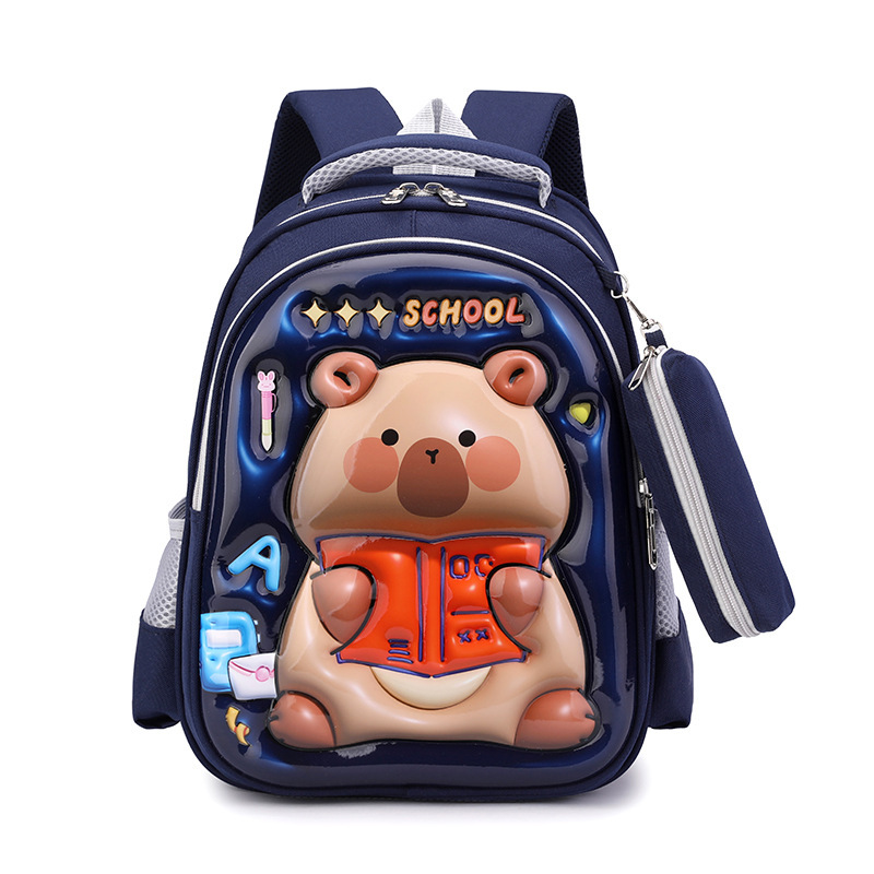 外国貿易の新しいカピバラカ通の子供のリュックサックのペンの袋の2つのセットの超軽い生地の小学生のカバン|undefined