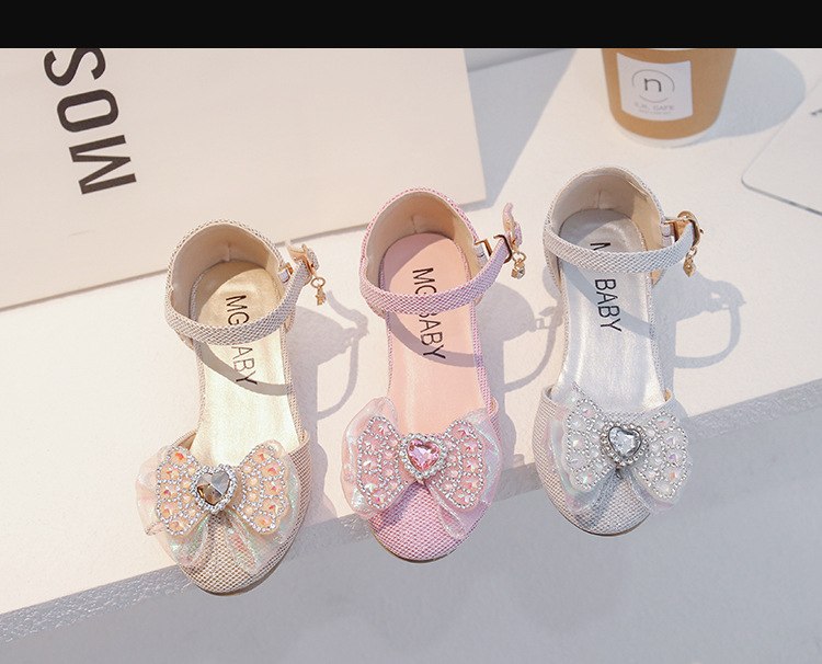 Kinder 2024 Frühjahr Neue Nette Mädchen Wasser Diamant Prinzessin Leder Kristall Baby Bogen Einzelnen Schuhe_voghion.com