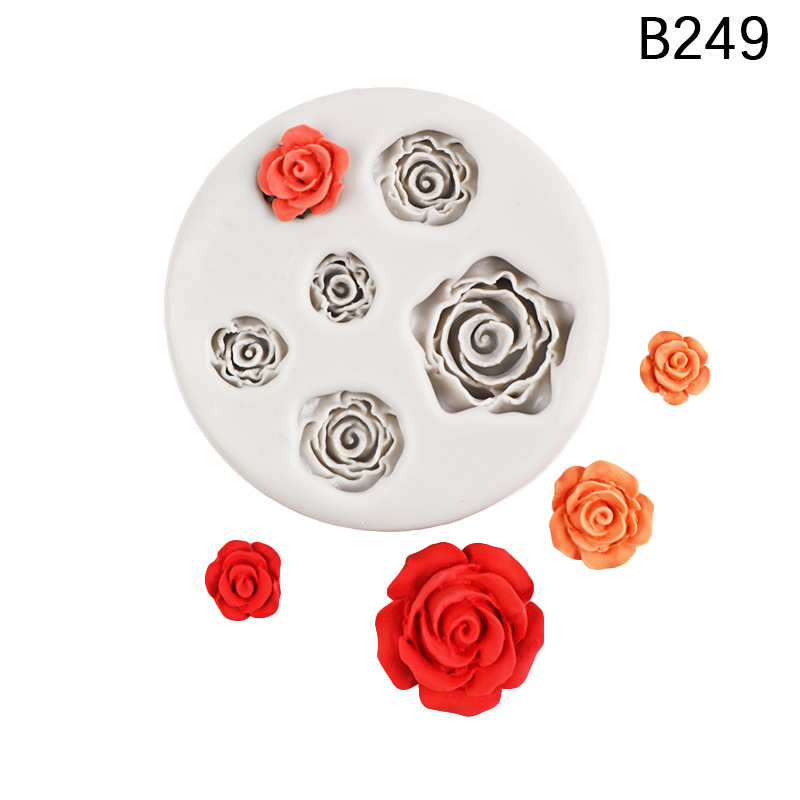 Fondant DIY Rosa molde con hojas flor resina mousse pastel mousse de chocolate decorativo aromaterapia molde