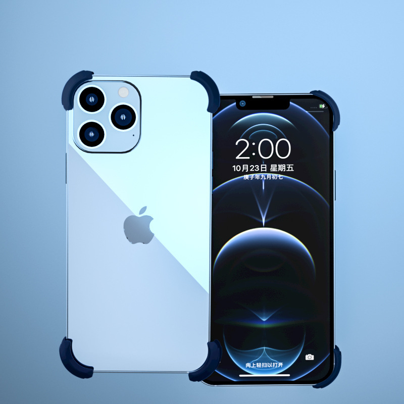 Aplicable a Apple 13 caso de teléfono 12 ProMax marco protector de ángulo mini silicona todo incluido lente protector de lucha libre