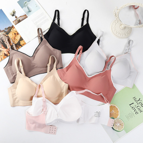 One-piece ice silk seamless no steel ring push-up large size sling beautiful back adjustable sports bra women's bra wholesale