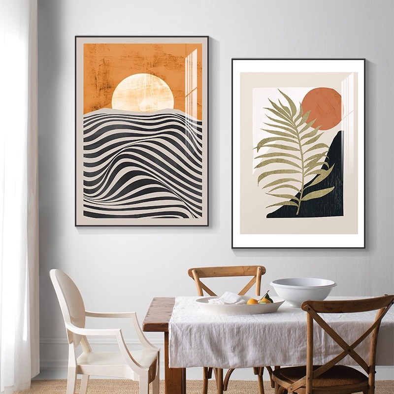 Restaurant Decorative Painting Modern Simple Accessible Luxury Living Room Dining Table Wall Mural High-End Scandinavian Bedroom Bedside Hanging Painting