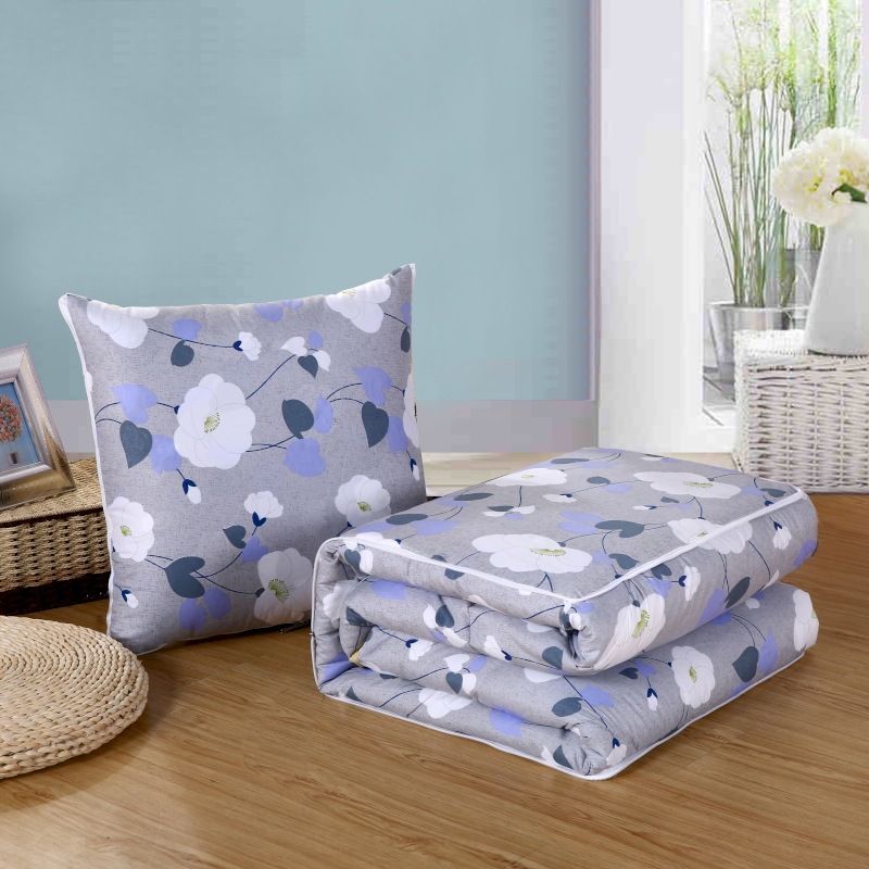 Dual-Purpose Multifunctional Brushed Pillow Quilt Cartoon Combed Cotton Gift Quilt with Printed Logo Trendy Home Decor