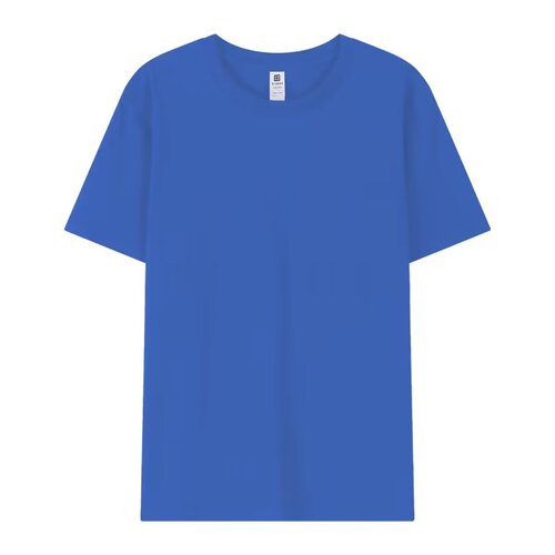 Heavyweight pure cotton summer trend solid pure white versatile loose fitting crew neck short sleeve T-shirt for men as a base layer top