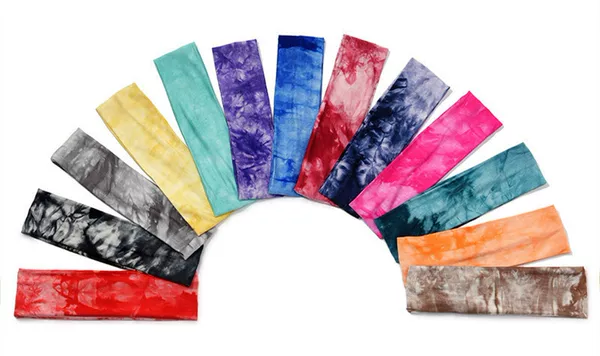 European and American New Sports Fitness Running Hair Band Sweat Absorbing Yoga Single Strength Hair Band Tie Dye Printed Headband Headwear