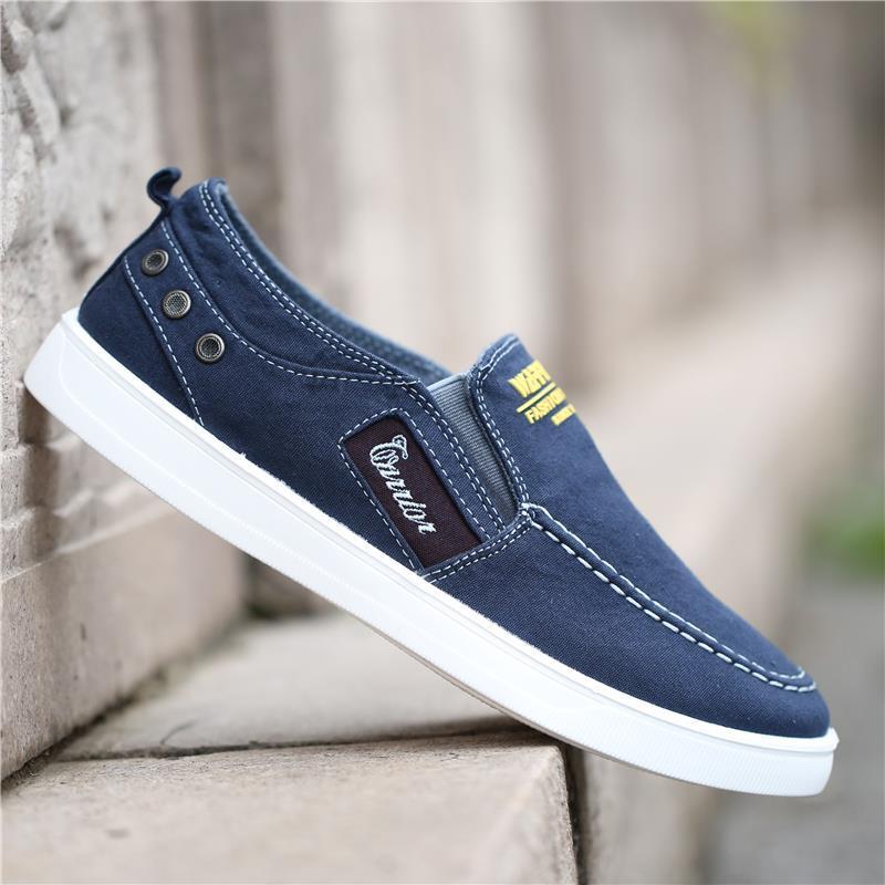 Domestic Men's Shoes Spring & Fall New Breathable Slip-On Canvas Shoes Sports Casual Shoes Soft Sole Versatile Lightweight Sneakers for Men