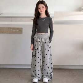 女童休闲卫裤2026秋季新款韩系松弛感阔腿裤中大童春秋宽松长裤潮