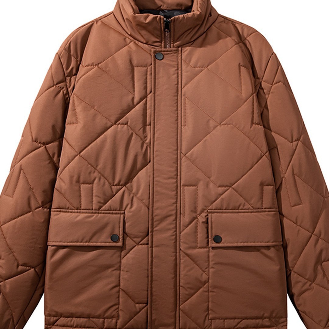 New trendy men's cotton jacket, stand-up collar, thickened for warmth, loose fit, Korean style, suitable for teenagers