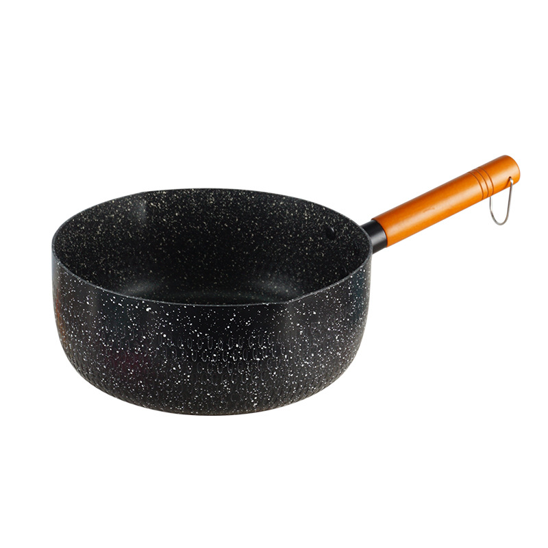 Estilo japonés sartén de nieve compuesto multi-capa inferior sartén antiadherente olla de fideos instantáneos cocina de inducción fondo plano pequeña olla de sopa olla de leche de piedra maifan