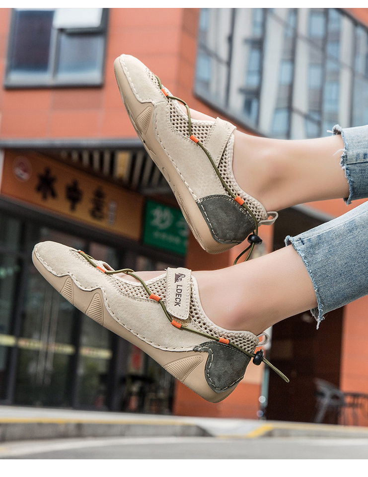 Giày thể thao unisex cỡ lớn, giày sneaker lưới thoáng khí mùa hè, đế bằng — 5816 Xanh cát, 5816 màu cát chi tiết 17