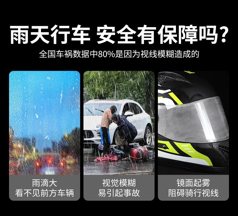 Suitable for motorcycle helmets, rainproof and anti-fog film, universal winter lens, waterproof for electric vehicle half-helmets and full-helmets