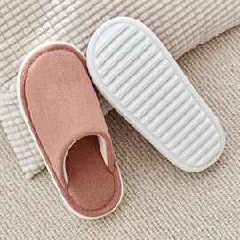 冬季防滑棉拖鞋女士2025新款室内家居家棉麻布底拖鞋男士家用秋冬