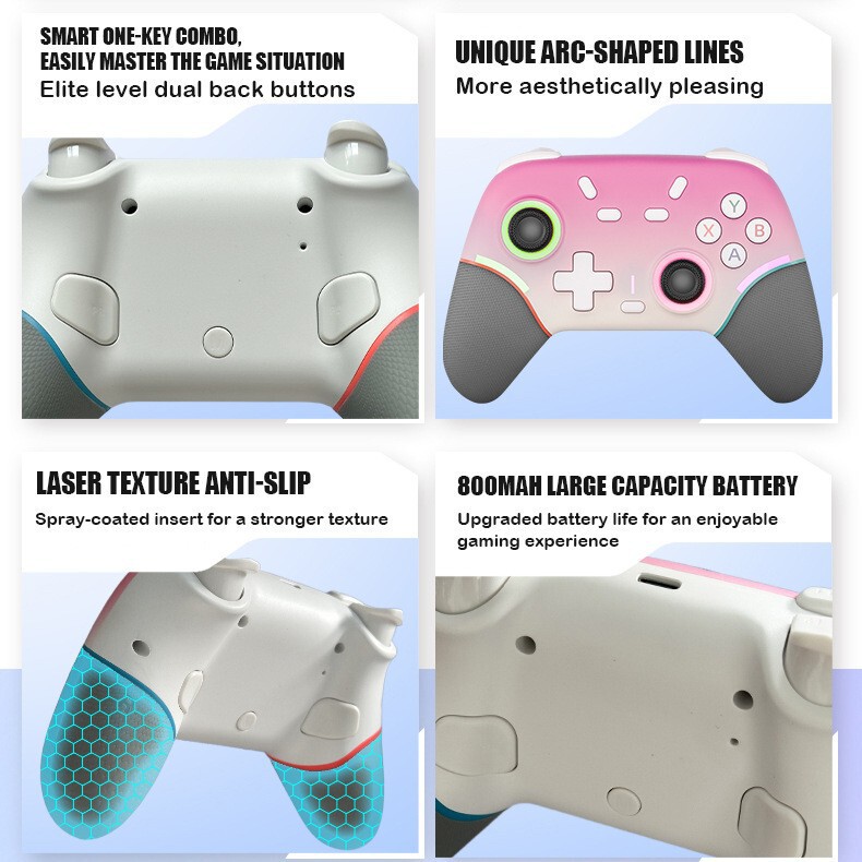 Nintendo Switch ゲームワイヤレスハンドルと互換性のある Switch 2 RGB ライト Bluetooth/2.4G ハンドル|undefined