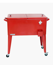 80QT 金属保温箱 推车款保温箱 烧烤炉配套保温箱 保温箱冷藏