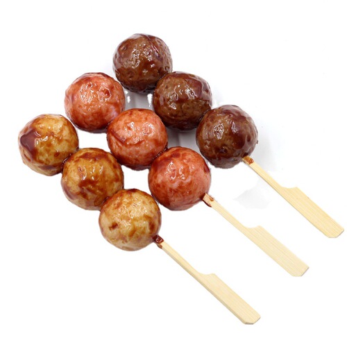 Simulated food Japanese teriyaki crispy bone meatball skewers charcoal grilled chicken meatball skewers model convenience store decoration shooting props