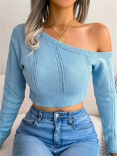P 56901 Sexy Hollow Shoulder Knit Top ¶����֯�� ŷ�������