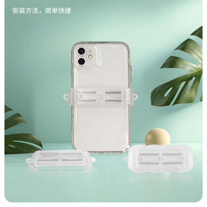 Mobile phone shell transparent back clip diy ultra-thin spring telescopic clip universal mobile phone shell clip adjustable material