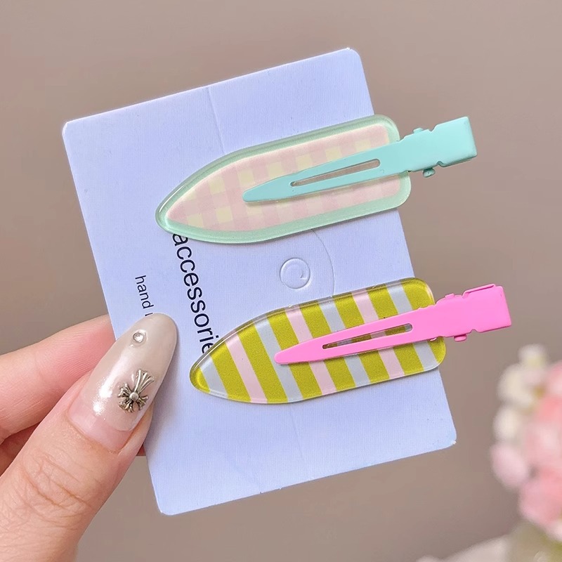 Pinza para el cabello sin costuras de color dulce y linda, clip para flequillo lateral femenino, clip para boca de pato de cabello roto en la frente, tocado de horquilla para niños