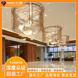 大型酒店大堂宴会厅艺术吊灯别墅复式楼梯会所商场非标定制灯轻奢