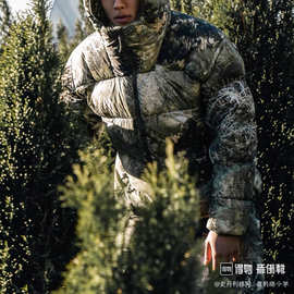 原厂品质 AC.G冬季迷失之绿配色加厚保暖高蓬松情侣连帽面包棉服