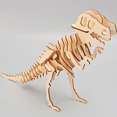 Wooden 3D Puzzles Dinosaur Tyrannosaurus Laser Cut Children's Fun Science Experiment Toys Material Wholesale