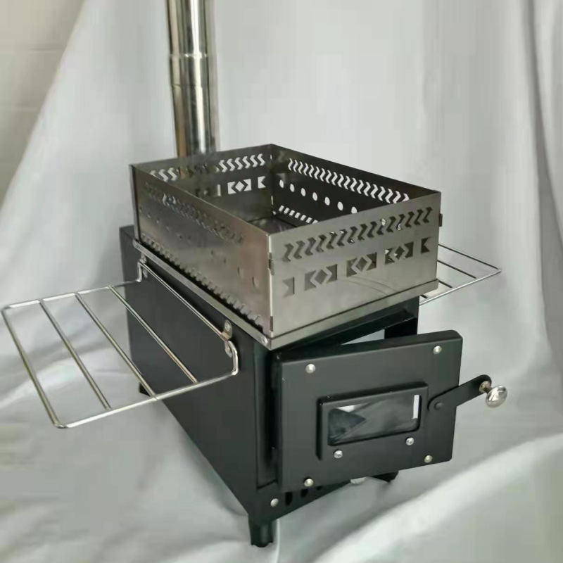 Estufa de leña para sauna, estufa plegable para tienda de sauna, calefacción y humidificación al aire libre, estufa con cesta de piedra para uso en campamentos