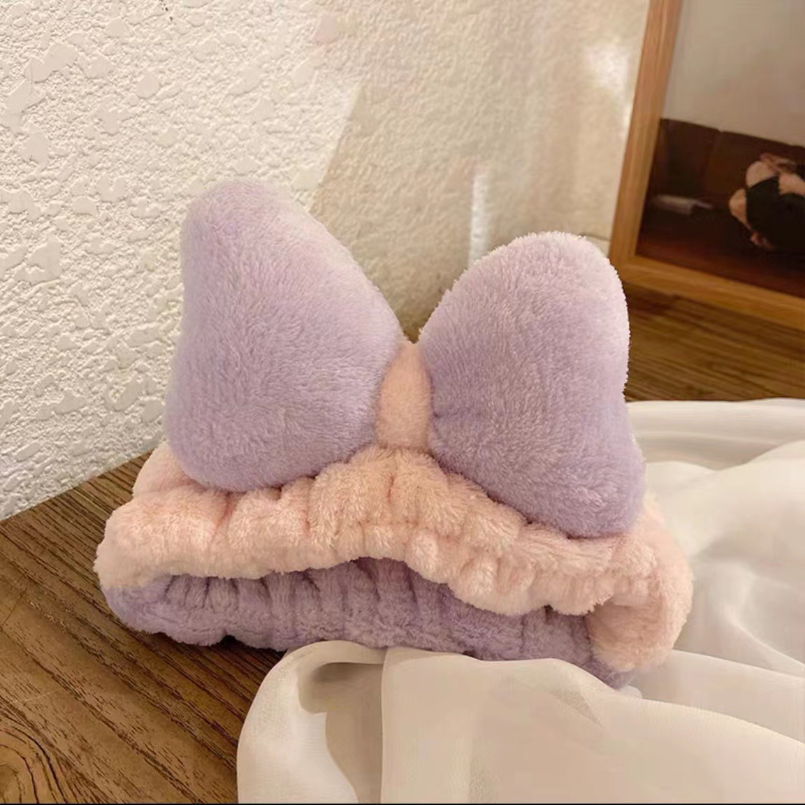 Lavado de la cara banda de pelo de moda femenina Coreana Red diadema roja estudiante dulce Linda máscara de maquillaje banda de pelo horquilla