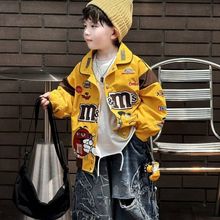 男童秋款鹿晗同款风衣夹克外套2025年时尚新款男女宝宝洋气两件套