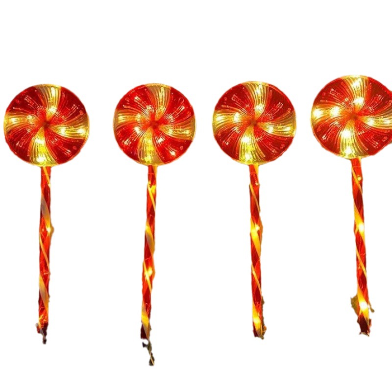 Nuevo caramelo solar tierra enchufe luz Navidad caña luz al aire libre patio decorativo luz fiesta actividad atmósfera Luz