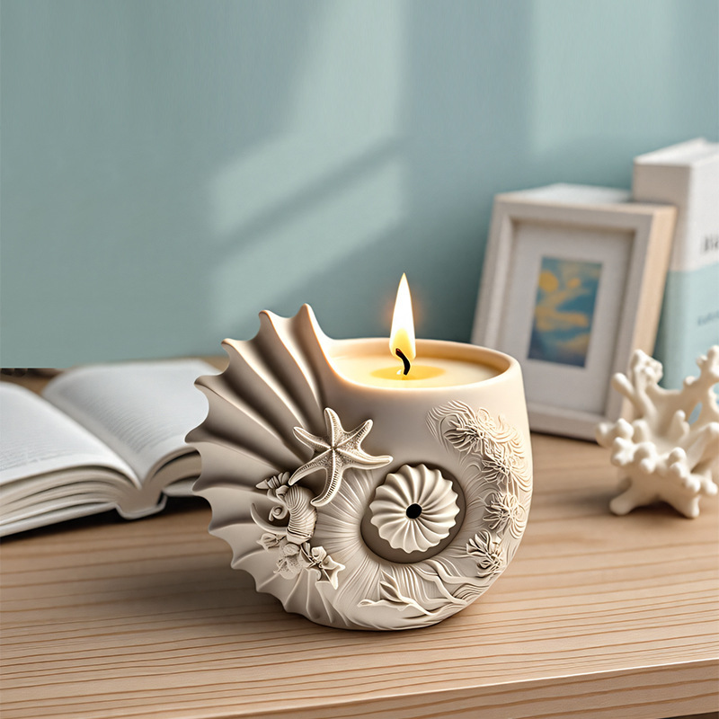 Lexin Conch アロマセラピー石膏キャンドルカップデスクトップ植木鉢装飾品オーシャン缶石膏容器クロスボーダーホットセール|undefined