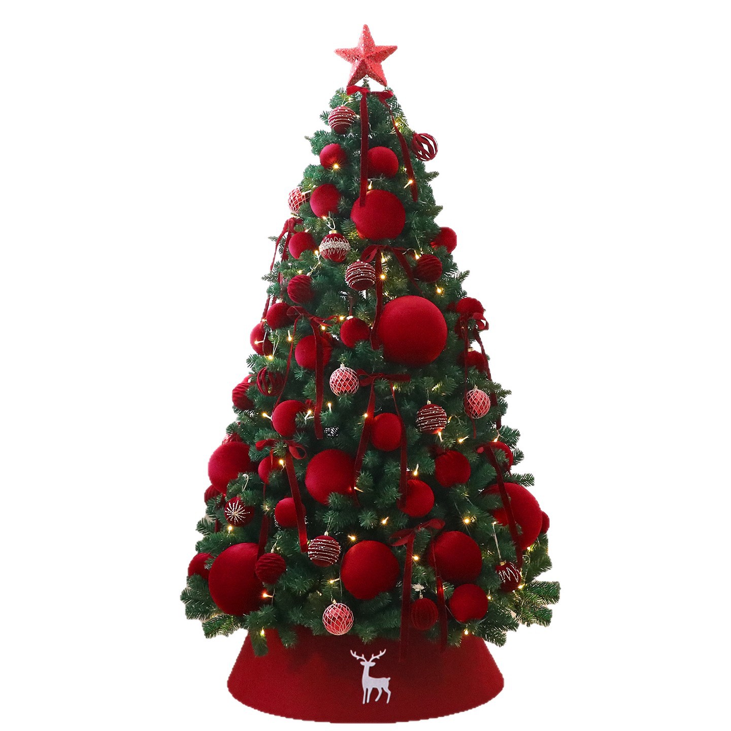 Libro rojo nuevo set de árbol de Navidad rojo vino grande interior y exterior decoración de decoración de Navidad