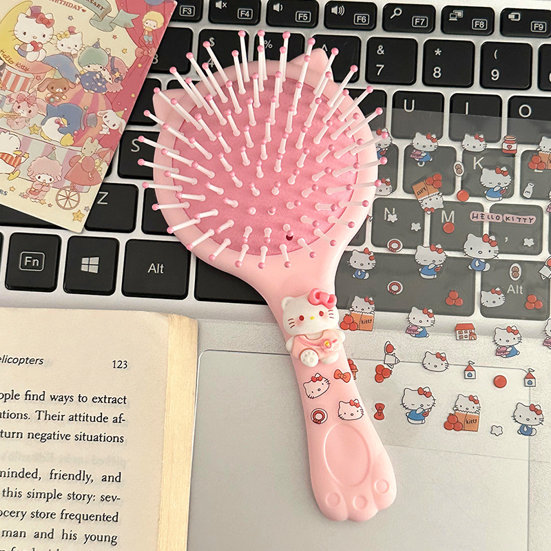 新しい漫画猫耳ツーインワンエアバッグコームかわいいポータブルミニハンドヘルドマッサージエアクッションコームミラー付き|undefined