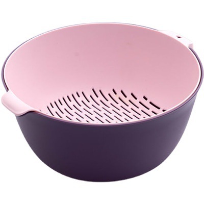 Double-layer plastic vegetable washing basin multi-functional living room drip basket kitchen gadget household fruit plate vegetable washing basket