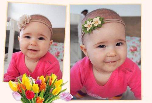 European and American children's headwear hairband three-piece set, flower headband nylon hairband set