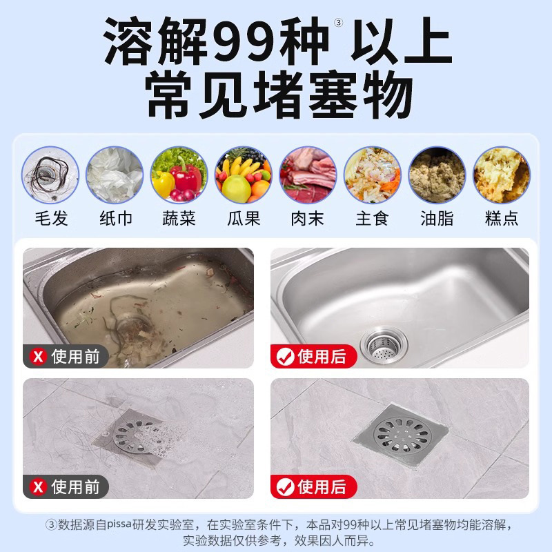 パイプ詰まり解消剤、強力溶解剤、油汚れを解消する液体、キッチンの下水管、トイレの詰まり専用|undefined