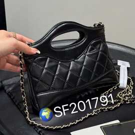 油蜡皮菱格手提包包2026新款单肩包斜挎包女包大容量小香风手提包