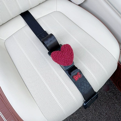 Seat Belt, Car Anti-Belly Restraint, Car seat belt - three-point-anti-strangle-safety-belt-black-red-love-heart
