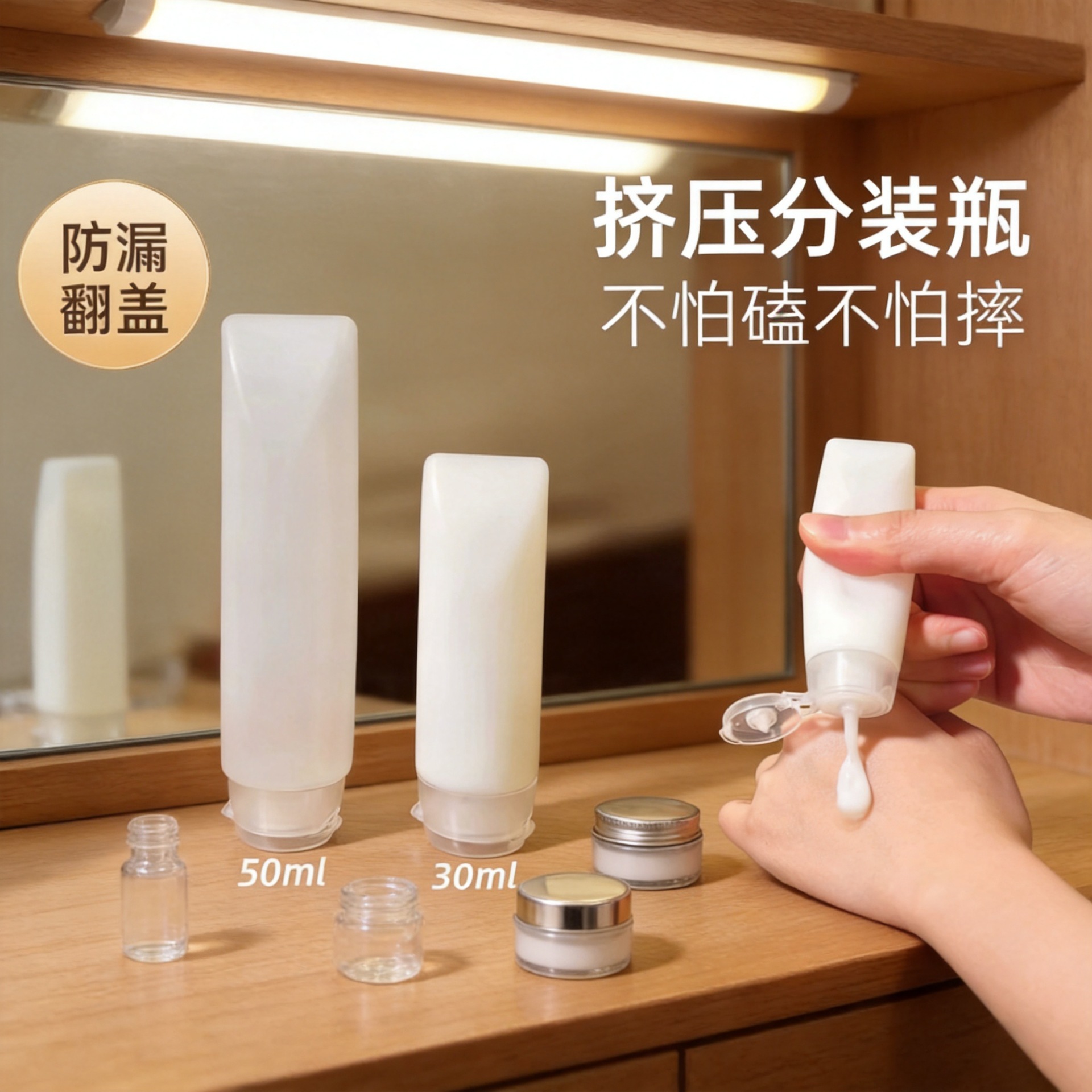 Sıxılan Boş Kosmetik Şüşə, Səyahət Üçün Portativ Lotion Qabı