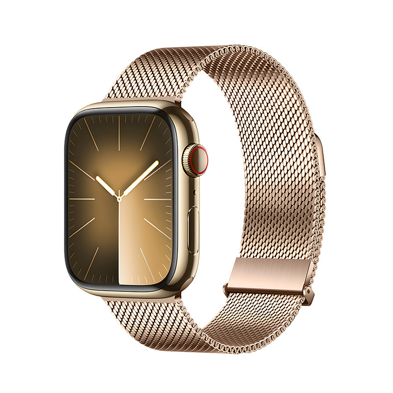 Aplicable a AppleWatch Correa de Milán de alta densidad al por mayor iWatch doble imán Apple Metal Belt Business image 11