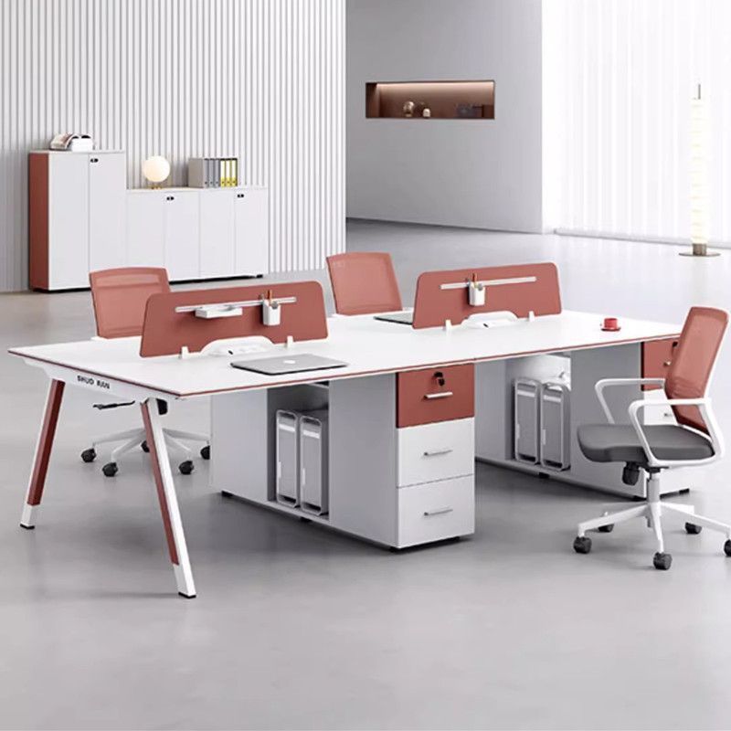 四人位办公桌职员工位//人位办公室桌椅组合电脑桌屏风卡座桌