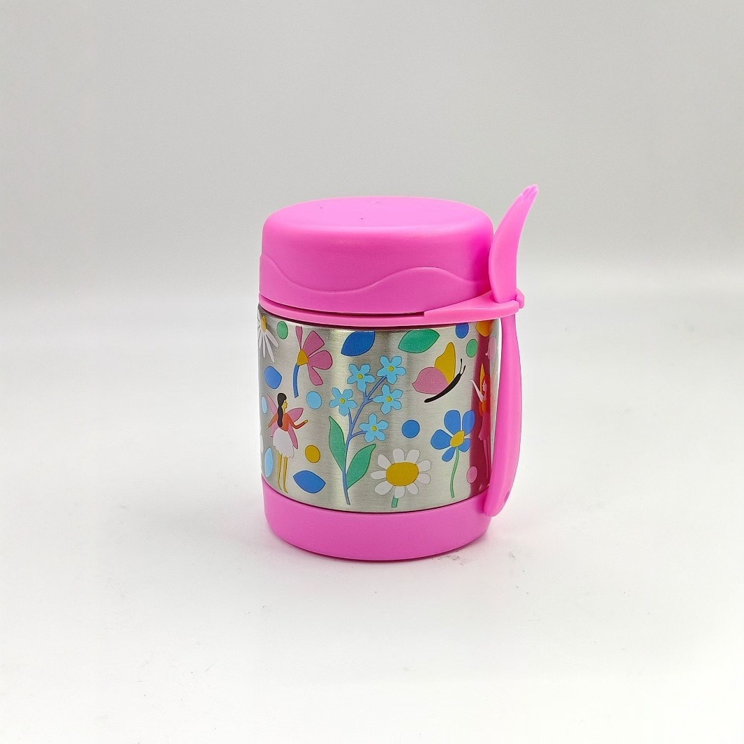 Fiambrera de acero inoxidable de 300ML, taza de estofado caliente de Amazon, contenedor de almuerzo para niños pequeño y portátil, tarjeta de lata de comida