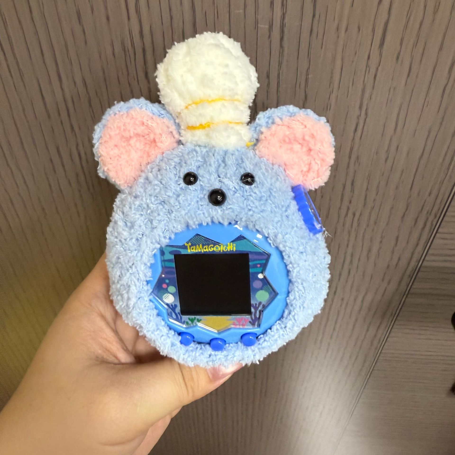 Finished Product 25 New Tamagotchi Chinese Version Paradise Handmade Crocheted Mouse King Wool Plush Protective Cover