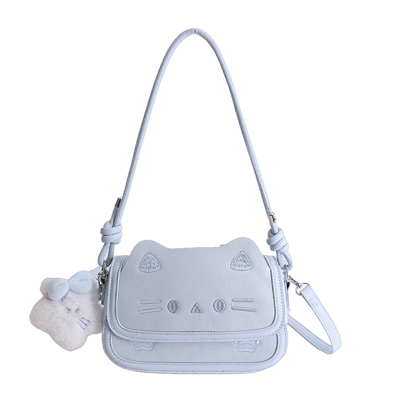 Coreano lindo gato de dibujos animados bolso de mano mujer 2026 nuevo nicho estilo universitario lindo bolso de hombro pequeño image 12