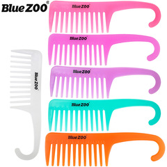 Blue ZOO Candy 6-Color Curved Handle Wide-Tooth Comb Hair Straightener for Women Home Use Heat Resistant Anti-Static Styling Comb