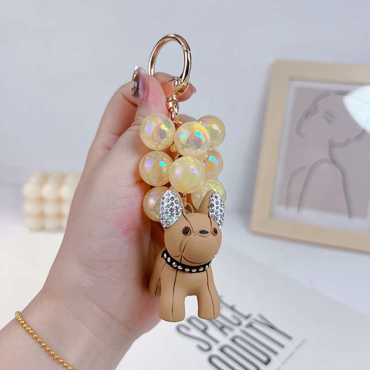 Cuentas personalizadas uva cadena perro llavero creativo muñeca diamante bolsa colgante coche regalo