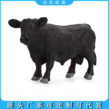 跨境动物世界黑安格斯公牛模型仿真趣味摆件耗牛肉用牛牧场养殖