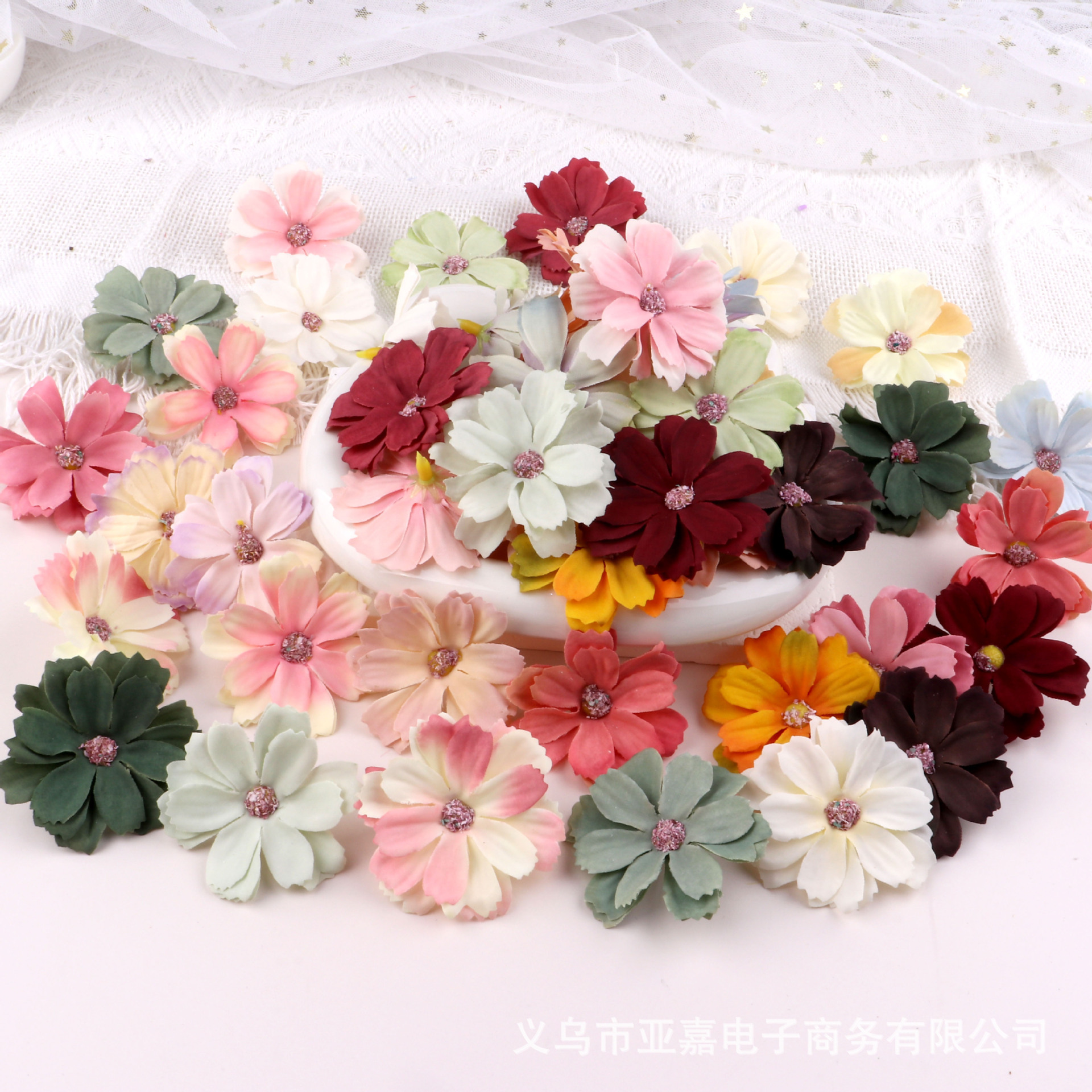 Artificial Star Flower Daisy Flower Box Candy Box Graduation Cap Decoration Shoe Flower Opera Wedding Beauty Photography