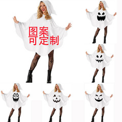 大人と子供のためのクロスボーダーハロウィンゴーストフード付きコスチューム面白いカボチャの顔マントコスプレドレスアップコスチューム